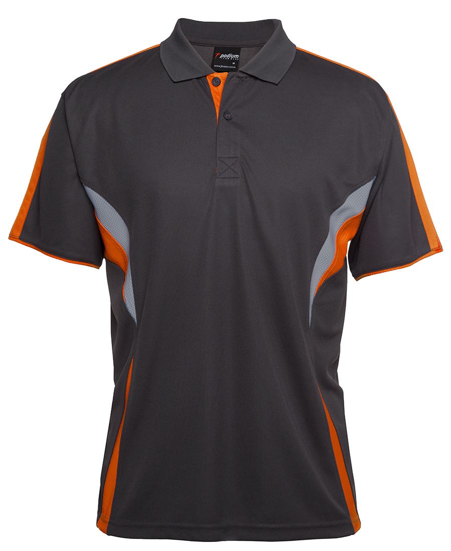 PODIUM COOL POLO BLACK/RED/GREY