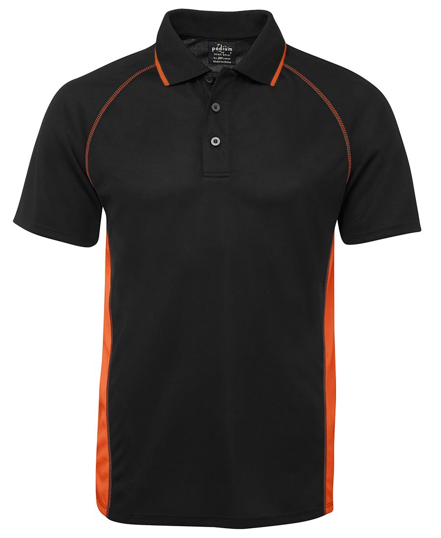 PDM COVER POLO BLACK/ORANGE - S