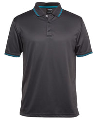 PDM JACQUARD CONTRAST POLO BLACK/PEA GREEN - S