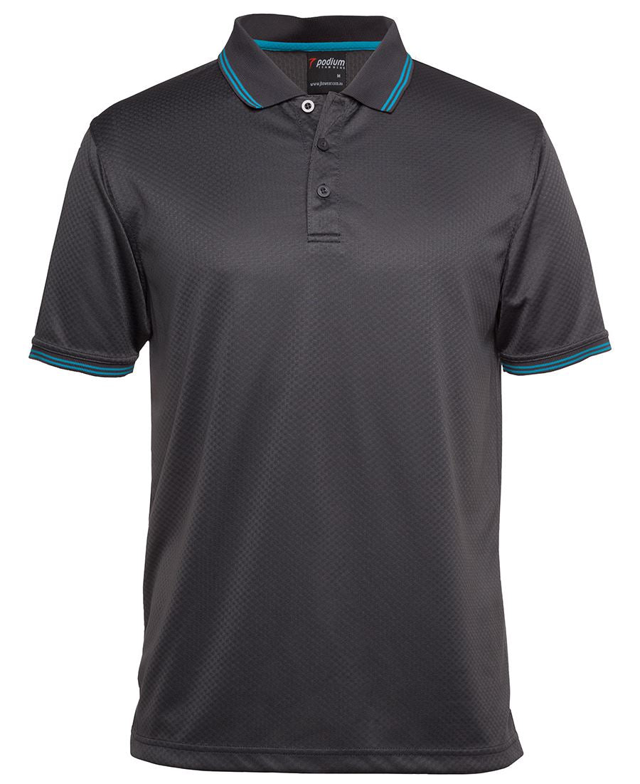 PDM JACQUARD CONTRAST POLO BLACK/PEA GREEN - S