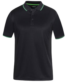 PDM JACQUARD CONTRAST POLO BLACK/PEA GREEN - S
