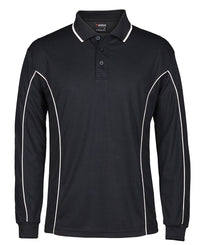 PODIUM L/S PIPING POLO BLACK/RED-2XS