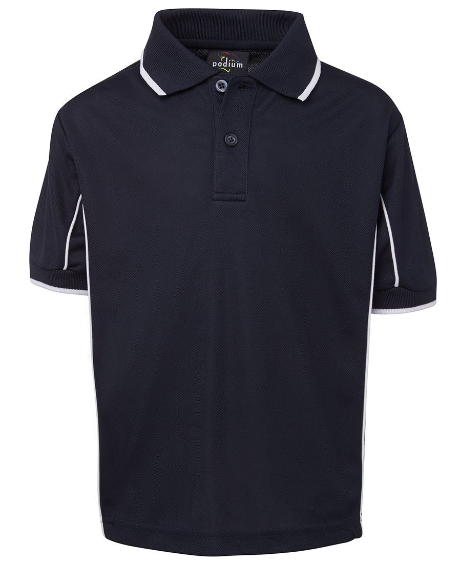 PODIUM KIDS S/S PIPING POLO NAVY/WHITE