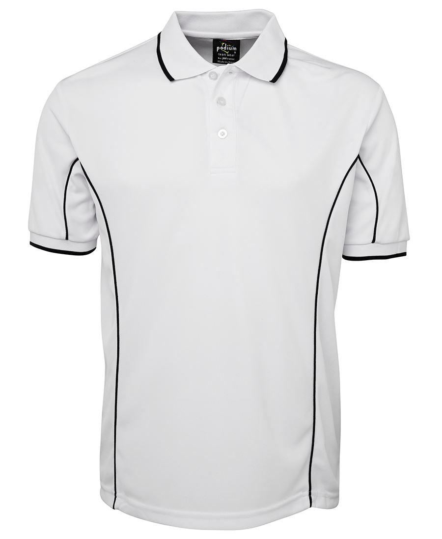 PODIUM S/S PIPING POLO FOREST/WHITE