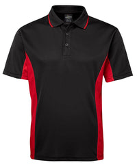 PODIUM C/TRAST POLO BLACK/RED-S