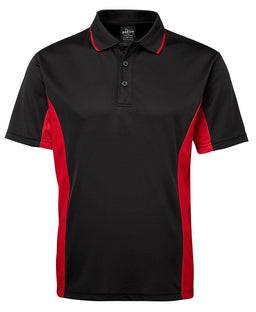 PODIUM C/TRAST POLO BLACK/RED-S