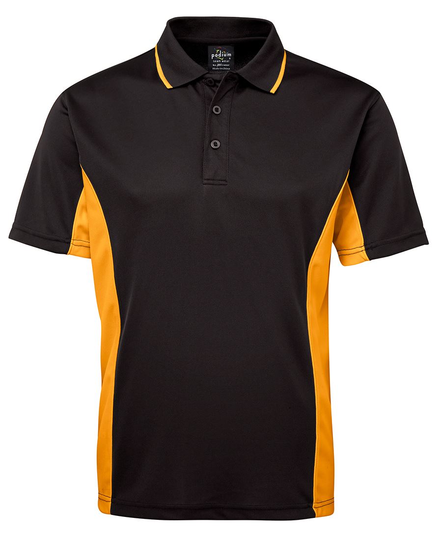 PODIUM C/TRAST POLO BLACK/RED-S