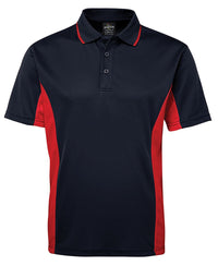 PODIUM C/TRAST POLO BLACK/RED-S