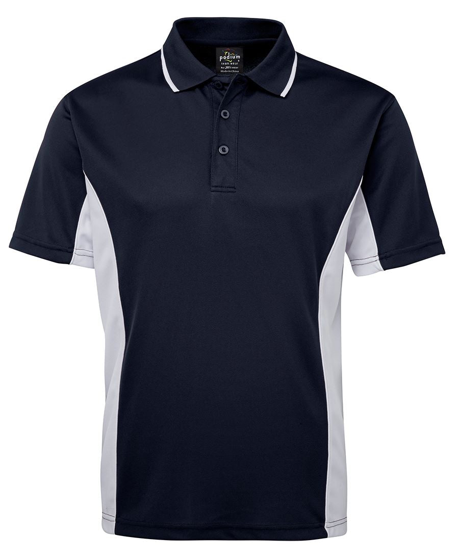 PODIUM C/TRAST POLO BLACK/RED-S