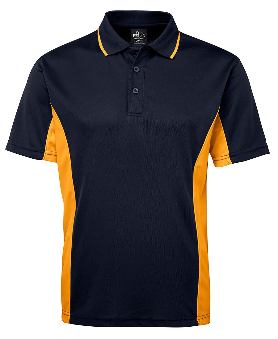 PODIUM C/TRAST POLO BLACK/RED-S