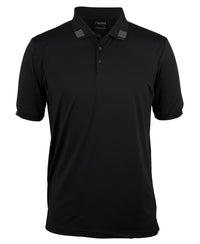 PODIUM 4 STRIPE S/S STRETCH POLO BLACK/CHARCOAL - 3XS