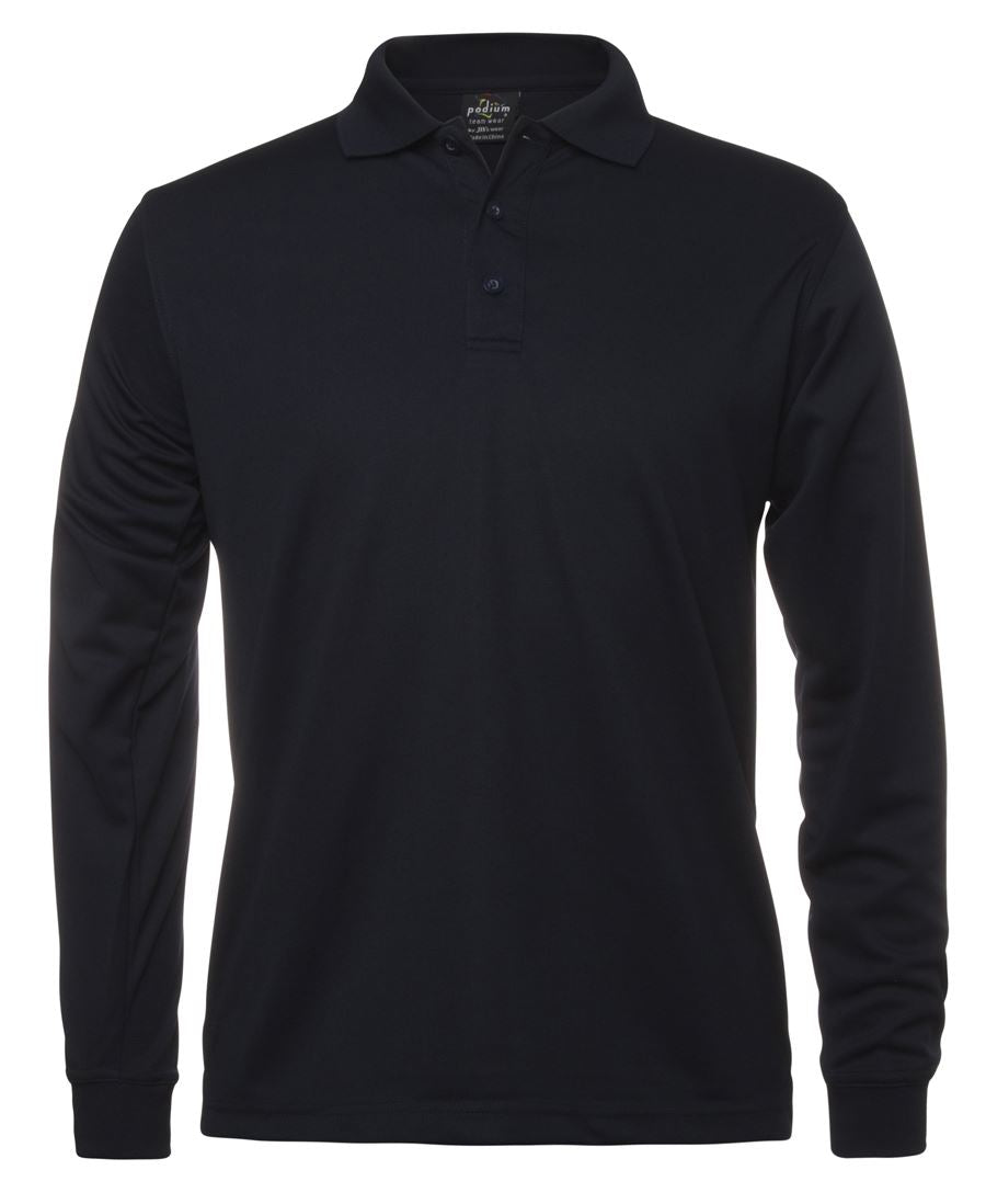 PODIUM L/S POLY POLO NAVY-S