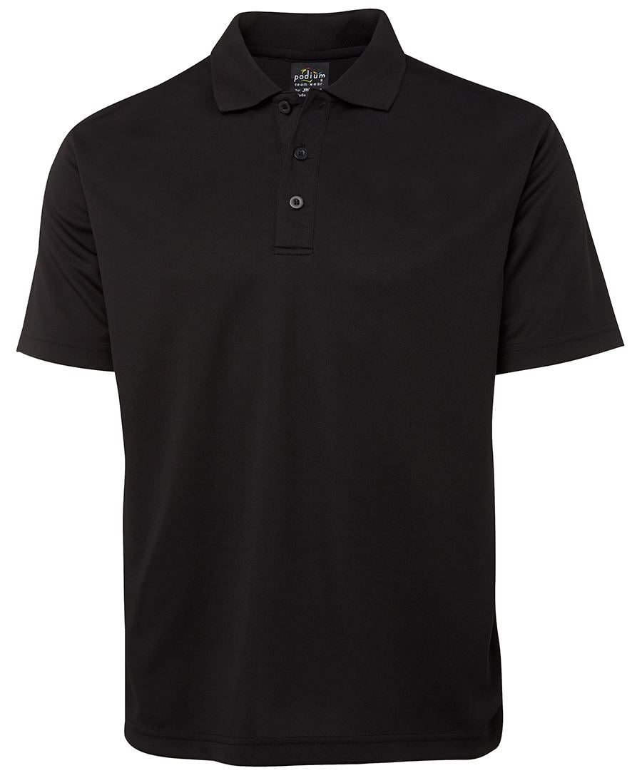 PODIUM S/S POLY POLO BLACK -2XS