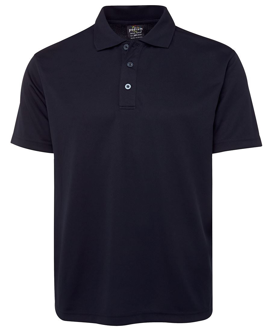 PODIUM S/S POLY POLO BLACK -2XS