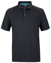PODIUM CONTRAST STRETCH POLO BLACK/RED - 3XS
