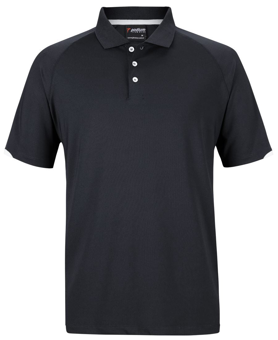 PODIUM CONTRAST STRETCH POLO BLACK/RED - 3XS