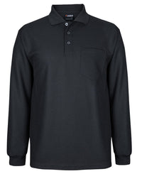 PODIUM L/S WAFFLE POCKET POLO BLACK-S