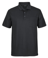 PODIUM WAFFLE POCKET POLO BLACK-S