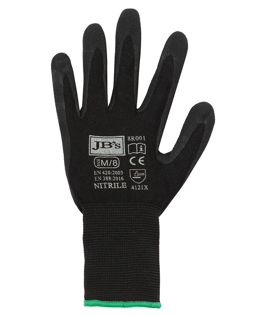JB's BLACK NITRILE BREATHABLE GLOVE (12 PK) - S