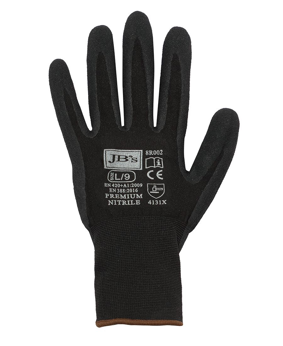 JB's PREMIUM BLACK NITRILE BRTHABLE GLOVE (12 PK) - S