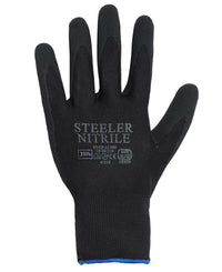 JB's STEELER SANDY NITRILE GLOVE (12PK) BLACK/BLACK-S