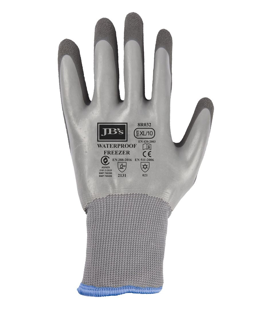 JB's W/PROOF LATEX COAT FREEZER GLOVE 5PK GREY/CHAR-S