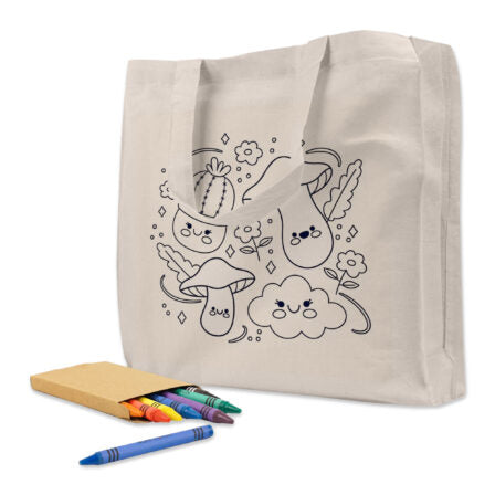 Colouring Calico Bag with Gusset - CCB002