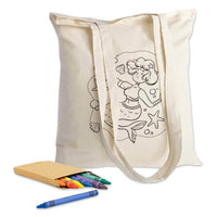 Colouring Long Handle Calico Shopper - CCB009