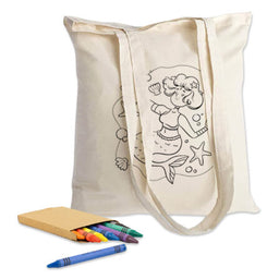 Colouring Long Handle Calico Shopper - CCB009