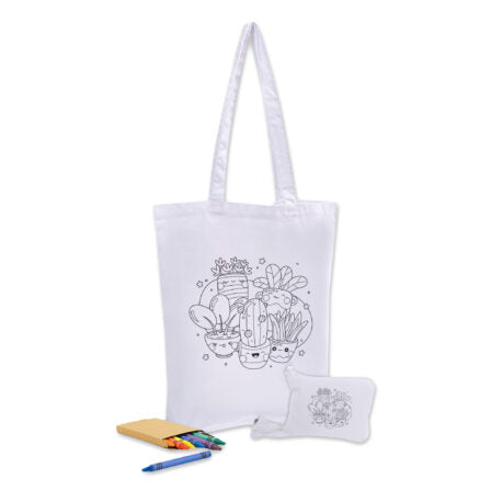 Colouring Foldable Calico Bag - CCB012