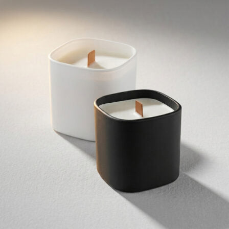 Premium Square Glass Candle - CD008