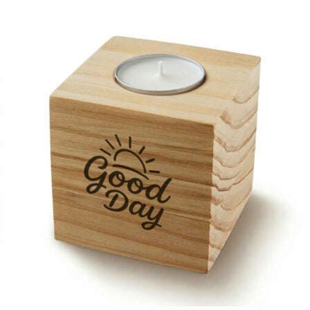 Wood Cube Candle - CD009