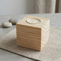 Wood Cube Candle - CD009