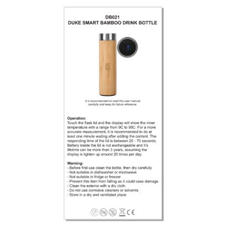 Duke Smart Bamboo Drink Bottle  - DB021
