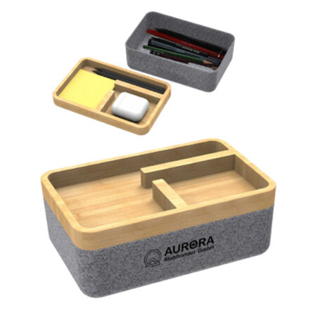 Felt Box With Bamboo Lid - DS1572