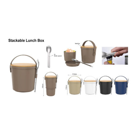 Lunch box With Fork And Bamboo Lid - DS1714