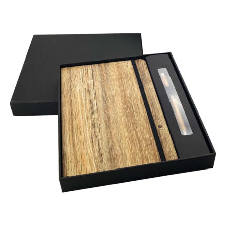 Wood Look Notebook and Pen Gift Set  - GS043