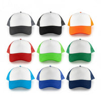 White Front 5 Panel Trucker Mesh Cap  - HDW003