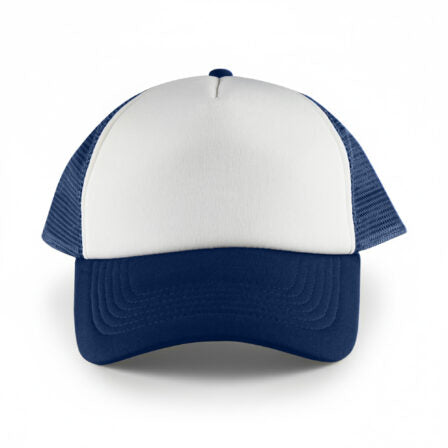 White Front 5 Panel Trucker Mesh Cap  - HDW003