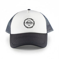 White Front 5 Panel Trucker Mesh Cap  - HDW003