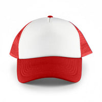 White Front 5 Panel Trucker Mesh Cap  - HDW003