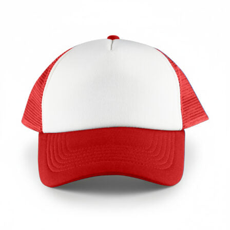 White Front 5 Panel Trucker Mesh Cap  - HDW003