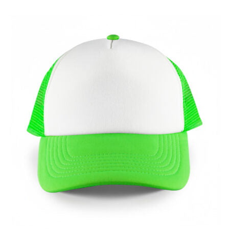 White Front 5 Panel Trucker Mesh Cap  - HDW003