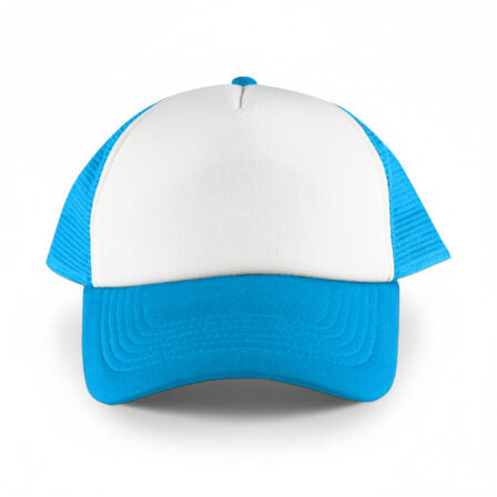 White Front 5 Panel Trucker Mesh Cap  - HDW003