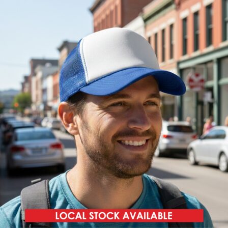 White Front 5 Panel Trucker Mesh Cap  - HDW003