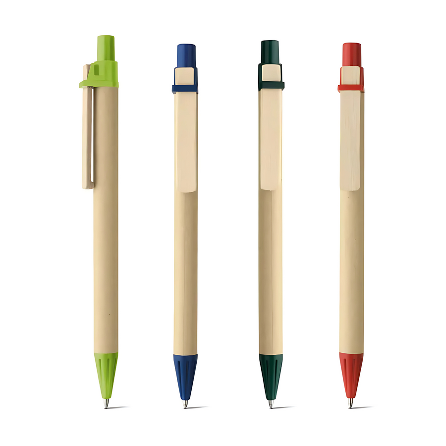 OSLO Eco Push -Action Ball Pen with Wooden Clip -