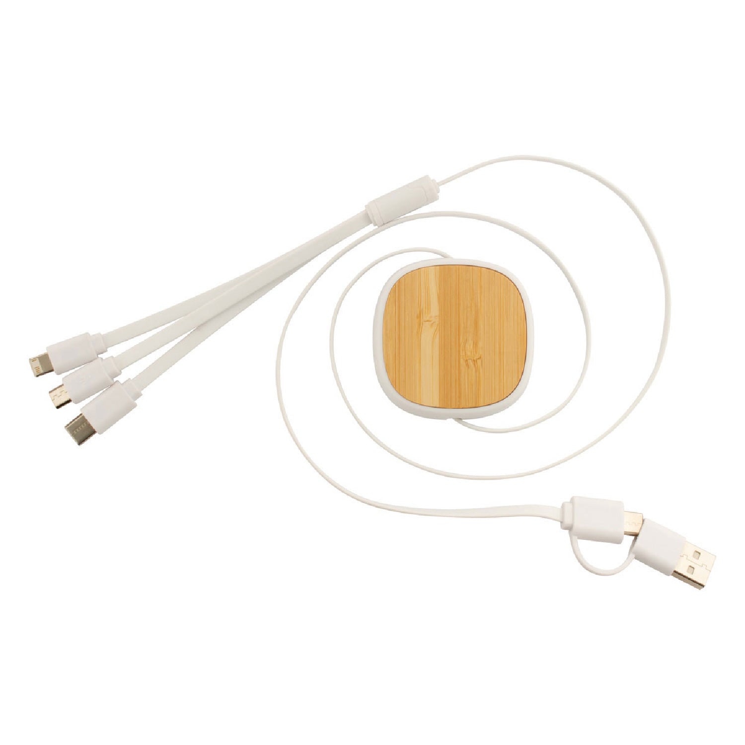 NOVA Telescopic Bamboo & Recycled ABS USB Charger Cable