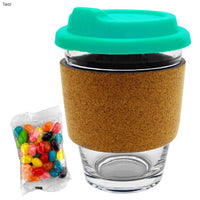 Jelly Bean In Cork Band Glass Coffee Cup  - JB012