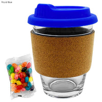 Jelly Bean In Cork Band Glass Coffee Cup  - JB012
