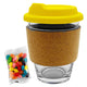 Jelly Bean In Cork Band Glass Coffee Cup  - JB012